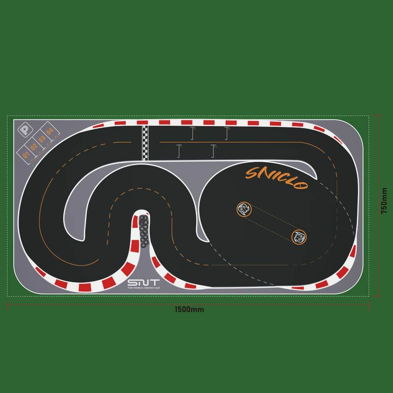 SNT Mouse pad mini car table top racing track （1/PCS）