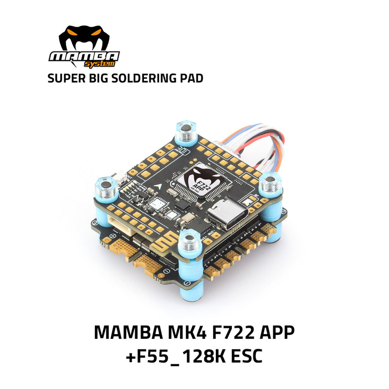 MAMBA MK4 F722 APP <WIFI&DJI> 45A/F55A/F65A_128K 3-6S Flight Controller Stack 30mm/M3